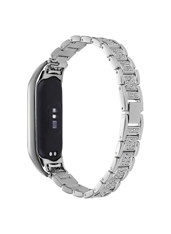 NIBEMINENT Xiaomi Mi Band 8/9 Exclusive Three-Pearl Full Diamond Metal Strap  - Image 2