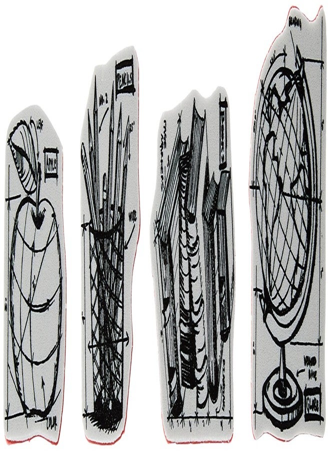 تامبريس أنونمس طوابع تيم هولتز الصغيرة اللاصقة من ستامبرز أنونيموس، مقاس 3 × 10 بوصات، تصميم مدرسي، رمادي، 3 × 10 بوصات - Image 2