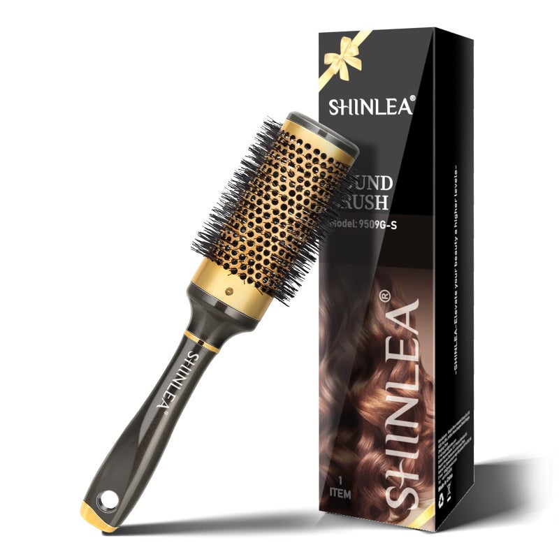 SHINLEA فرشاة شعر دائرية لتجفيف الشعر، فرشاة شعر ألمنيوم للشعر المجعد، فرشاة شعر للنساء احترافية للتجعيد، التمليس، إضافة الحجم واللمعان (برميل 1.7 بوصة، 2.5 بوصة مع شعيرات) - Image 1