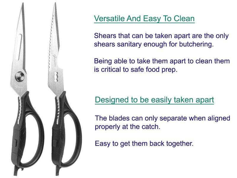 Gerior Kitchen Scissors - Come Apart Kitchen Shears for Cutting Chicken, Meat, Poultry, Seafood, Vegetable - Great Cooking Scissors Gadget - Image 2