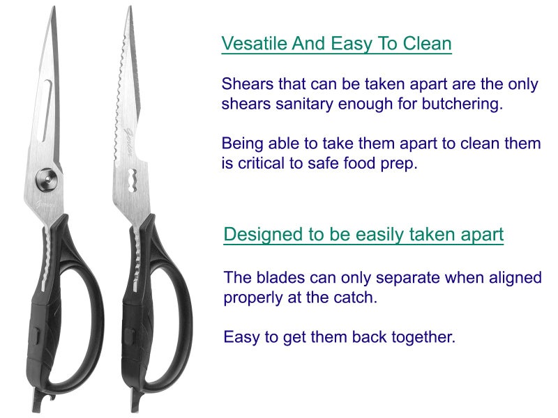 Gerior Kitchen Scissors - Come Apart Kitchen Shears for Cutting Chicken, Meat, Poultry, Seafood, Vegetable - Great Cooking Scissors Gadget - Image 3