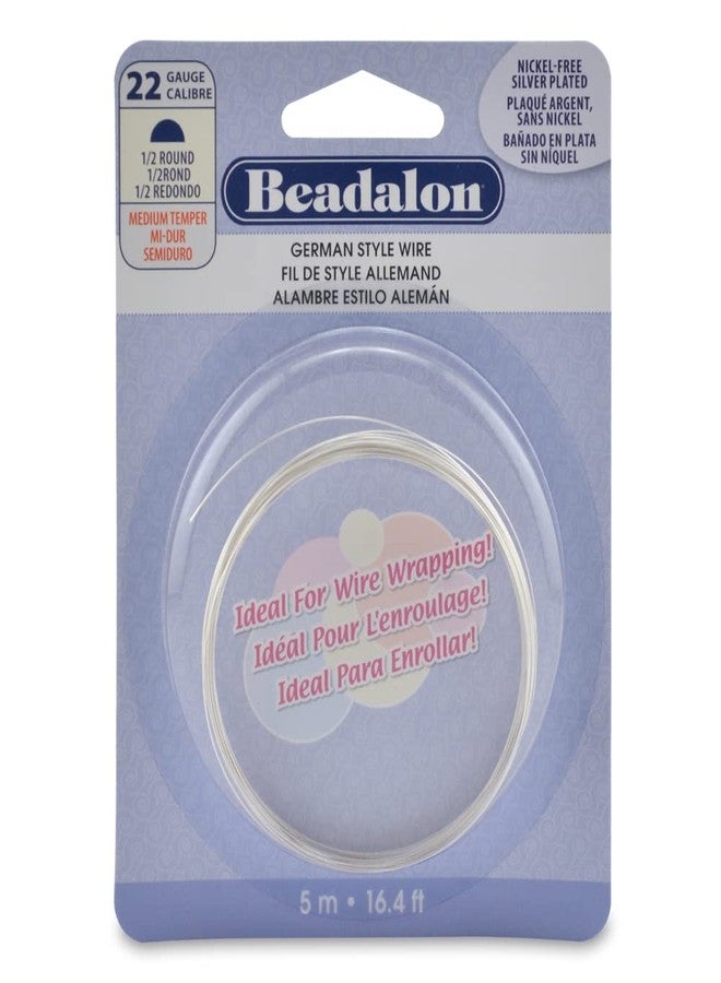 بيدالون سلك تغليف على الطراز الألماني من بيدالون، نصف دائري، مطلي بالفضة مقاوم للتشوه، عيار 22، 5 أمتار / 16.4 قدم - Image 1