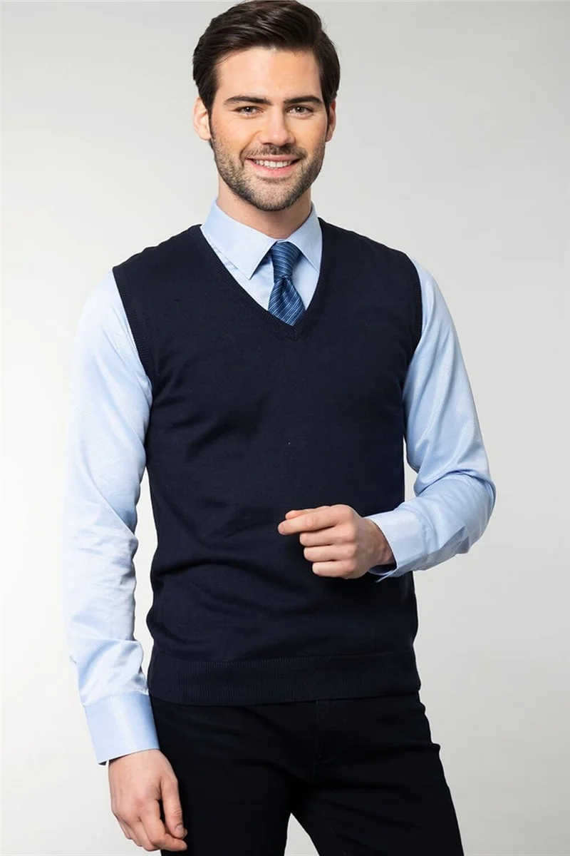 تودورس Slim Fit Slim Cut V Neck Self Patterned Men's Sweater