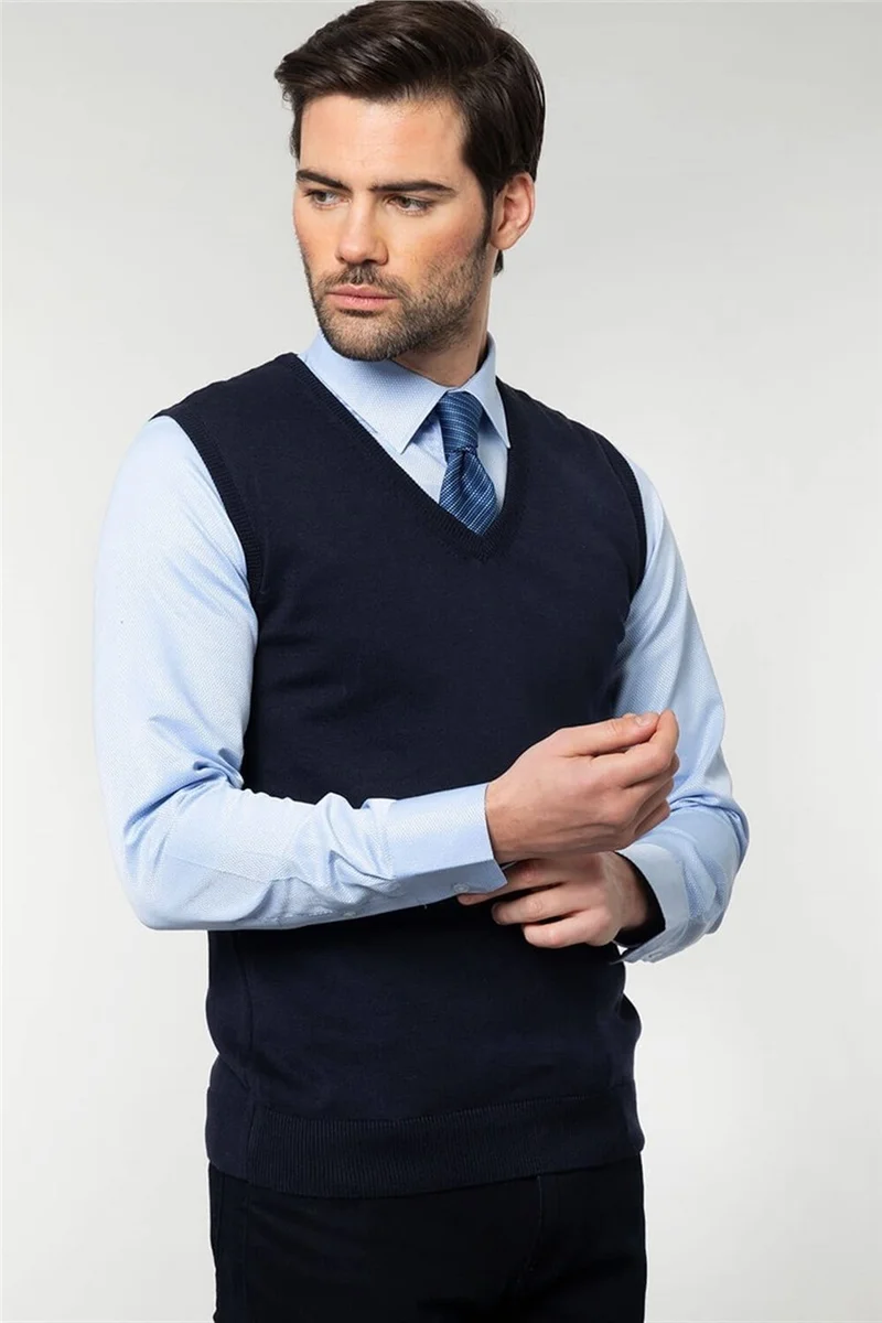 تودورس Slim Fit Slim Cut V Neck Self Patterned Men's Sweater