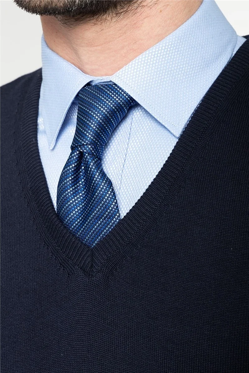 تودورس Slim Fit Slim Cut V Neck Self Patterned Men's Sweater