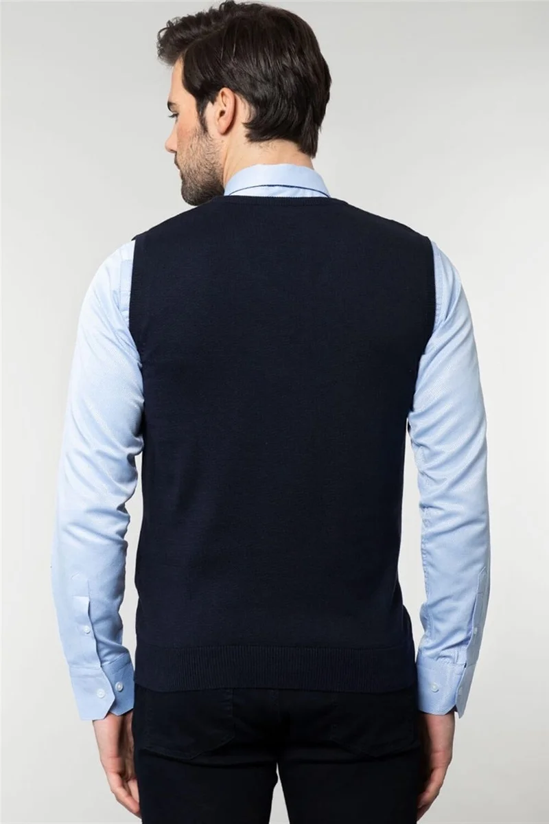 تودورس Slim Fit Slim Cut V Neck Self Patterned Men's Sweater