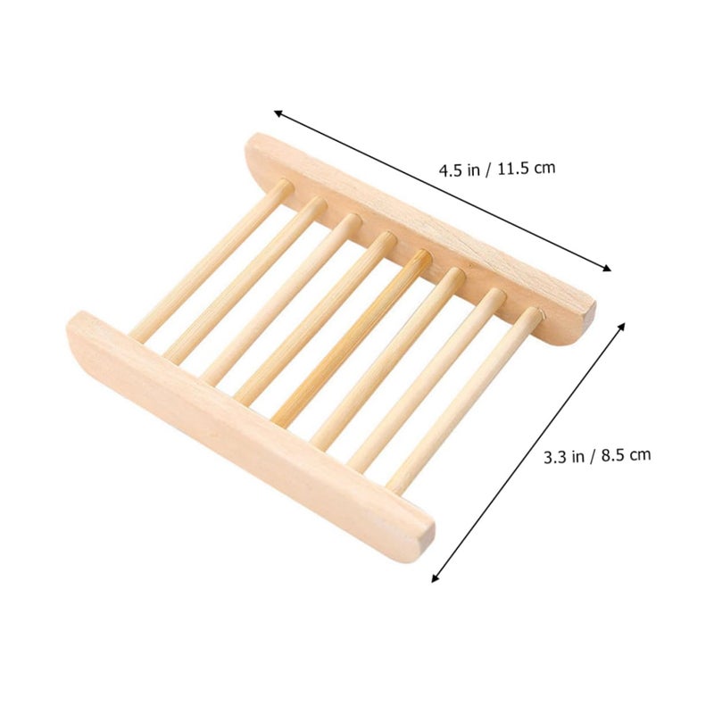 Wooden Soap Holder and Tray Set of 6 for Bathroom Countertop Drainage - Image 3