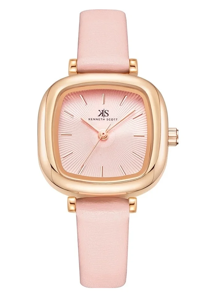 KENNETH SCOTT Kenneth Scott K22525-KLPP Women's Analog Display Watch & Polyurethane Strap Pink