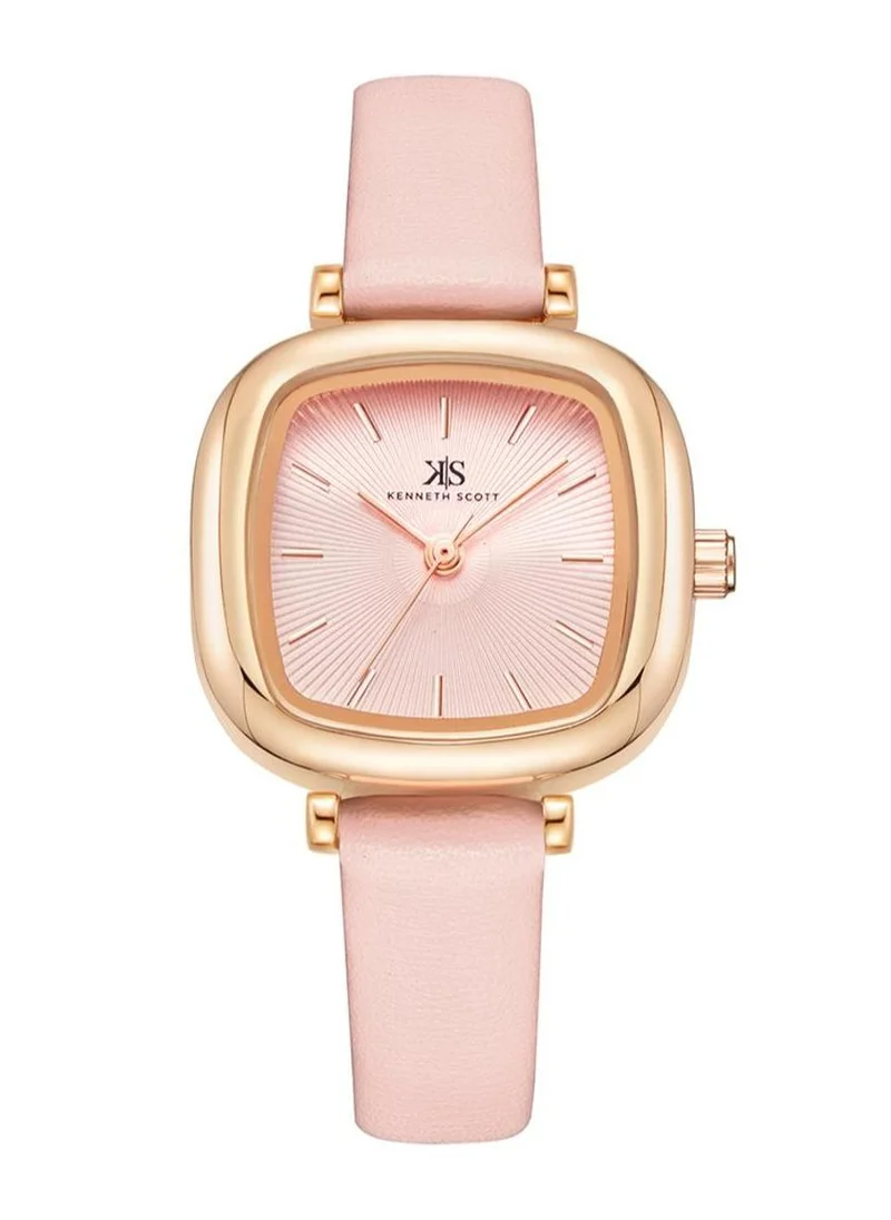 كينيث سكوت Kenneth Scott K22525-KLPP Women's Analog Display Watch & Polyurethene Strap Pink