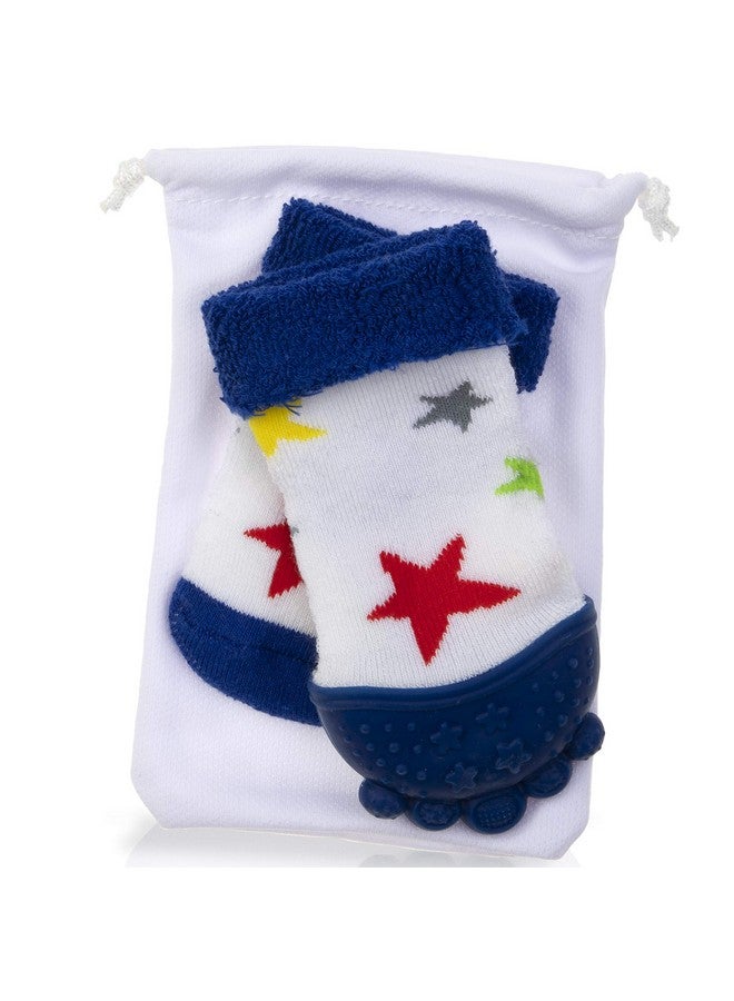Nuby Nuby Soothing Teether Sock, Blue Stars, 5" - Image 1