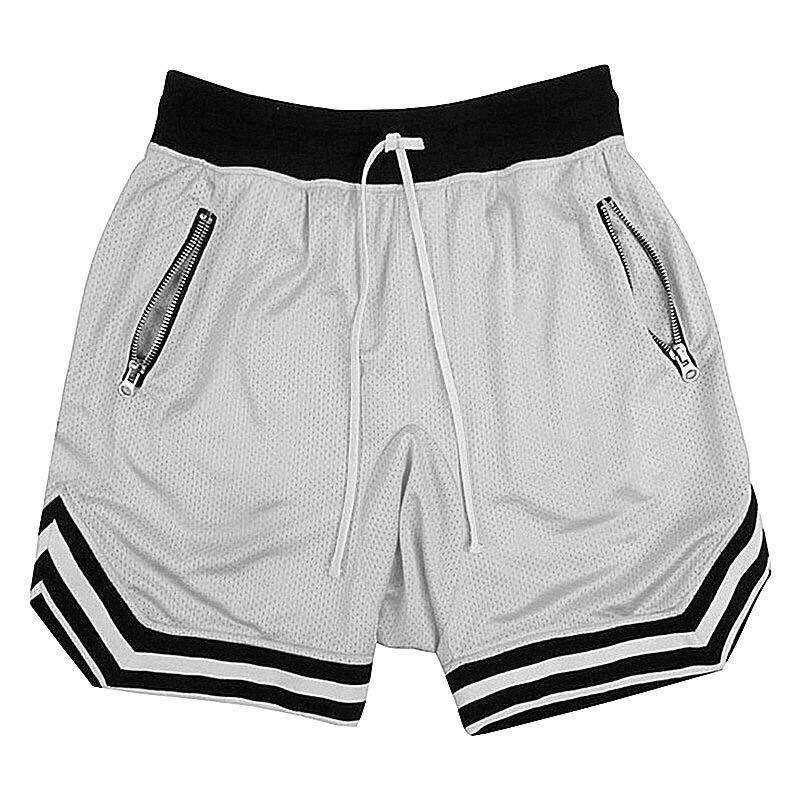 Generic Mens Fitness Shorts Mesh Breathable Basketball Shorts Running Sports Casual Pants Men Grey