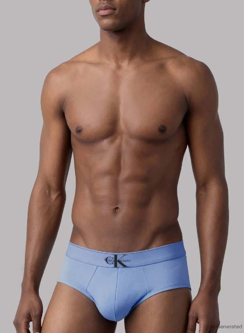 كالفن كلاين طقم 3 سراويل داخلية بريف - غرافيك مونوغرام كوتون ستريتش