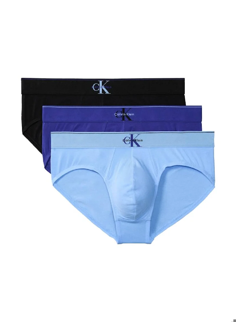 3 Pack Briefs - Graphic Monogram Cotton Stretch