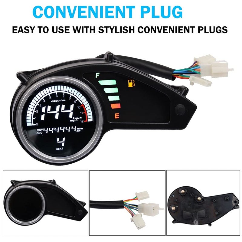 DEMULAX Motorcycle Tachometer Speedometer Cluster - Image 5
