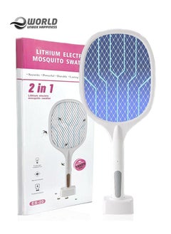 Eworld Electric Mosquito Swatter Racket with UV Light, USB Rechargeable Bug Zapper Fly Killer for Indoor and Outdoor  - Image 1
