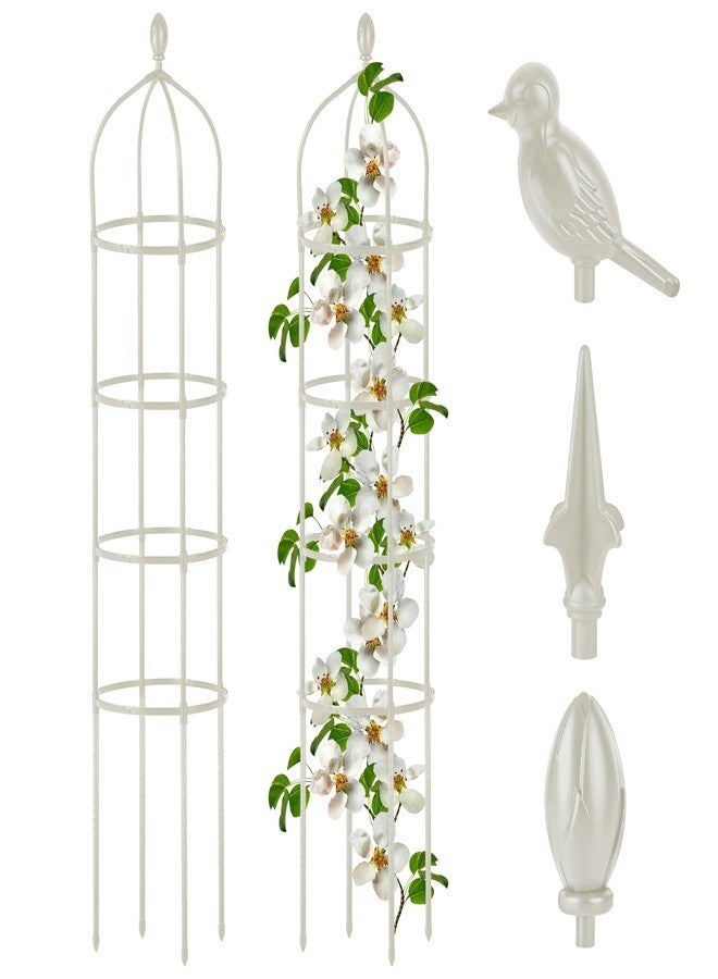 Miuwauer Garden Obelisk Trellis for Climbing Plants Outdoor 6 Ft Rose Bush Round Trellis for Pots Rustproof Metal Plant Flower Trellises for Clematis Vine Jasmine Support Outdoor Indoor - Image 1