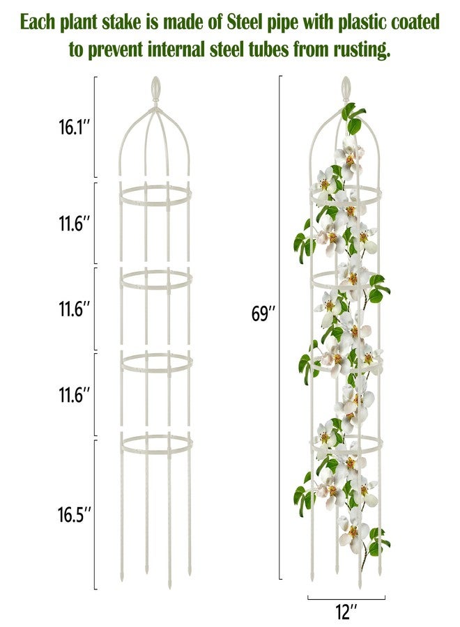 Miuwauer Garden Obelisk Trellis for Climbing Plants Outdoor 6 Ft Rose Bush Round Trellis for Pots Rustproof Metal Plant Flower Trellises for Clematis Vine Jasmine Support Outdoor Indoor - Image 2