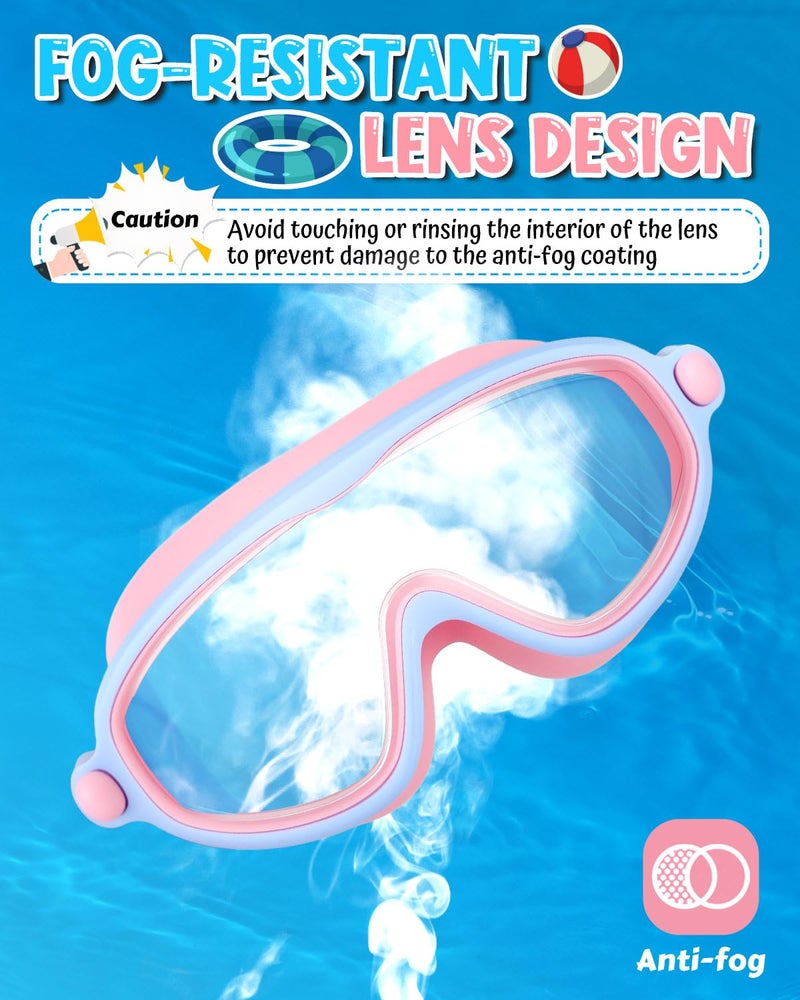 Rantizon Kids Swim Goggles 2 Pack, Wide View Swimming Goggles for Child 3-15, Anti Fog&UV No Leaking Goggles for Boys Girls - Image 3