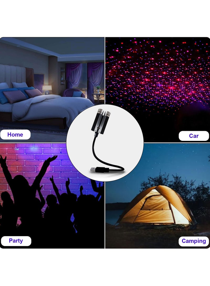 Generic Dual Head Car Mounted Usb Star Projector Night Light, 360 ° Adjustable Romantic Starry Sky Projector Car Light, Suitable For Bedroom, Car, Party, Wall, Ceiling Atmosphere Lighting, Portable Indoor Decoration Car Ceiling Light, Red+Purple Blue  - Image 3