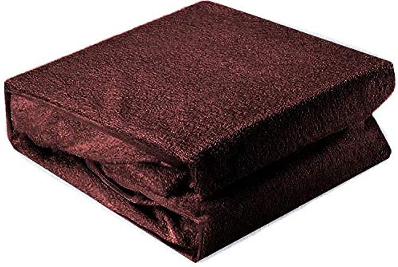 Waref Queen Plus Size, Cotton,Solid Pattern, Brown - Bed Runners & Scarves