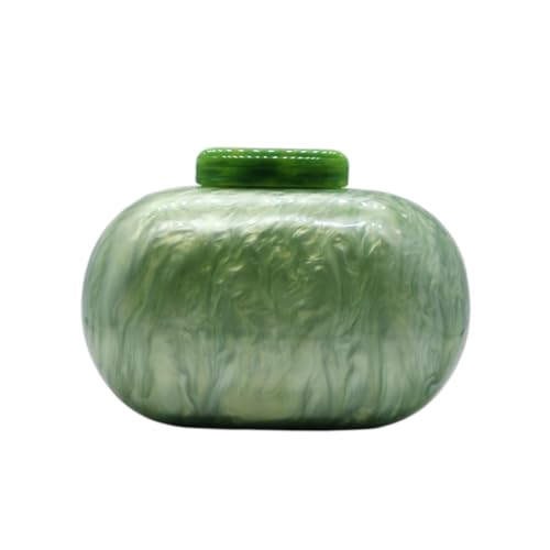 GSYPS Acrylic Evening Clutch Bag for Women Shell Shape Shoulder Crossbody Bag Glitter Marble Purse Handbag A-Grass Green - Image 1