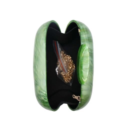 GSYPS Acrylic Evening Clutch Bag for Women Shell Shape Shoulder Crossbody Bag Glitter Marble Purse Handbag A-Grass Green - Image 5