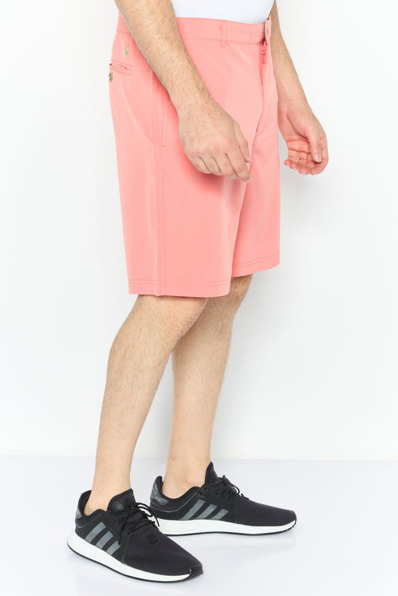 Tailorbyrd Men Plain Basic Shorts, Coral - Image 3