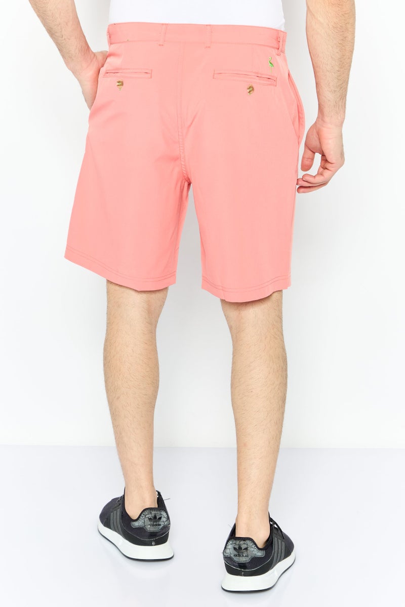 Tailorbyrd Men Plain Basic Shorts, Coral - Image 4