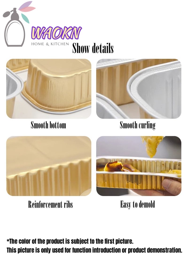 WAOKN - 25-Pieces Disposable Aluminum Foil Baking Pan Cake Pan Cake Tray for Oven Baking Cooking Air Fryer Liners Oil-proof Water-proof Food Grade Aluminum Foil For Baking Frying Grilling Roasting Microwave - Image 1