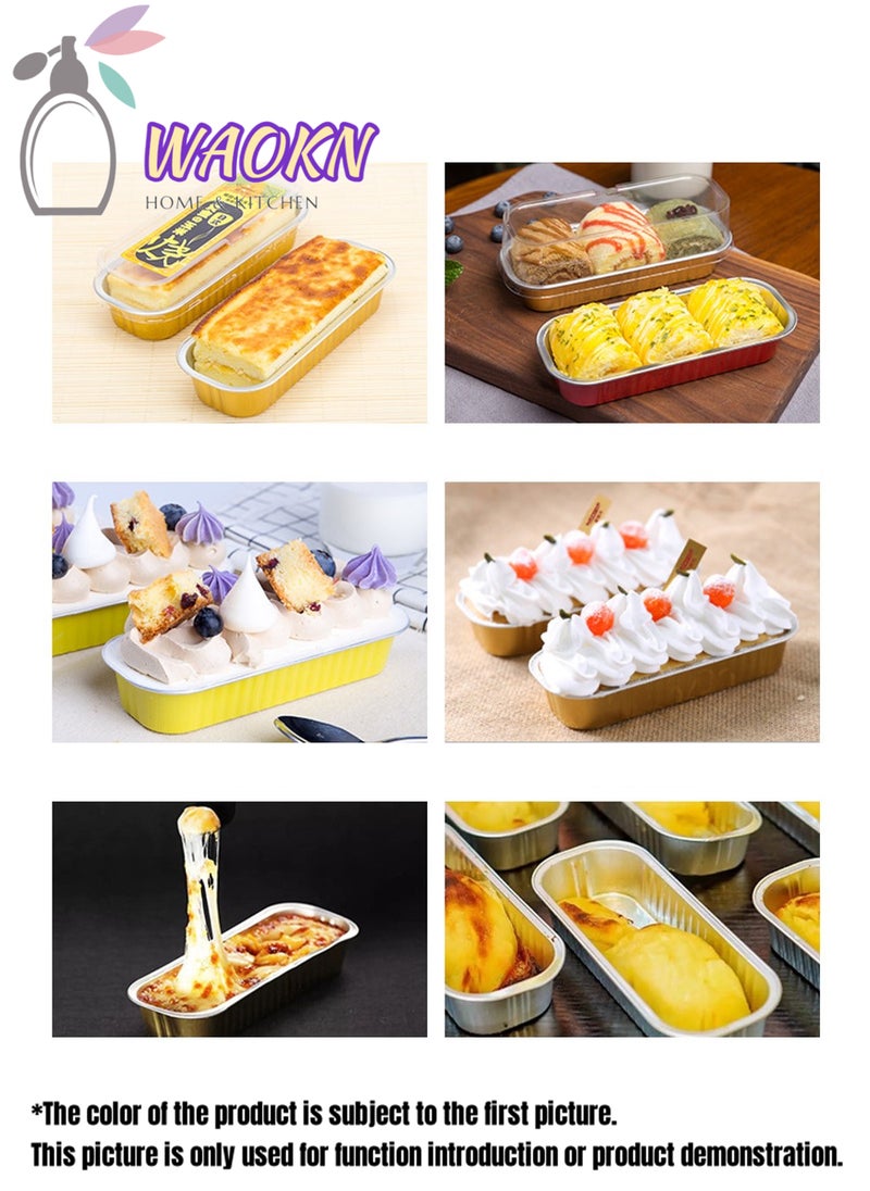WAOKN - 25-Pieces Disposable Aluminum Foil Baking Pan Cake Pan Cake Tray for Oven Baking Cooking Air Fryer Liners Oil-proof Water-proof Food Grade Aluminum Foil For Baking Frying Grilling Roasting Microwave - Image 1