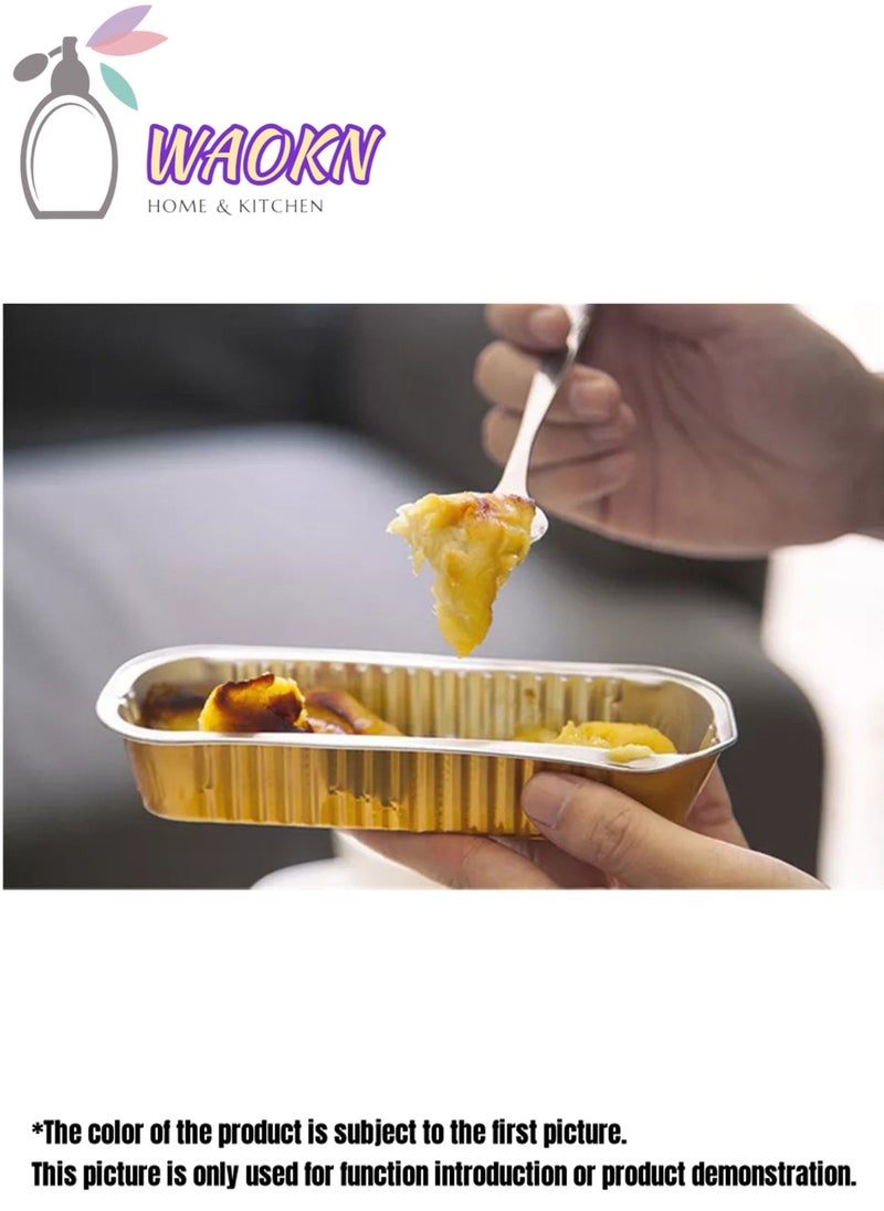 WAOKN - 25-Pieces Disposable Aluminum Foil Baking Pan Cake Pan Cake Tray for Oven Baking Cooking Air Fryer Liners Oil-proof Water-proof Food Grade Aluminum Foil For Baking Frying Grilling Roasting Microwave - Image 1
