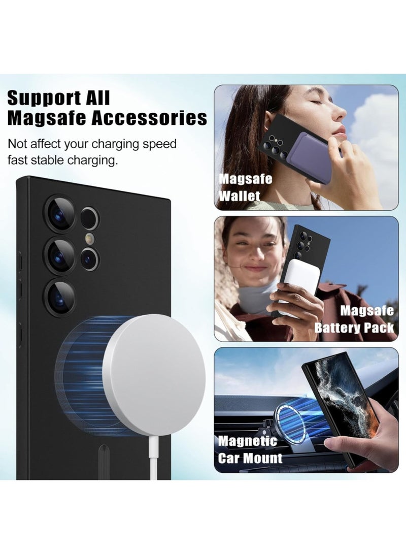 Samsung Galaxy S24 Ultra Case Cover with Full Camera Lens Protection, Soft TPU Anti-Scratch Shockproof Phone Case with Wireless Charging for Samsung Galaxy S24 Ultra 5G, Black - Image 4