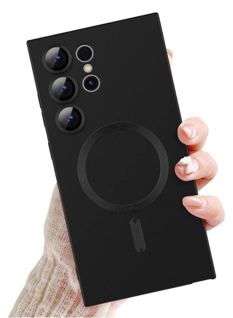 Samsung Galaxy S24 Ultra Case Cover with Full Camera Lens Protection, Soft TPU Anti-Scratch Shockproof Phone Case with Wireless Charging for Samsung Galaxy S24 Ultra 5G, Black - Image 1