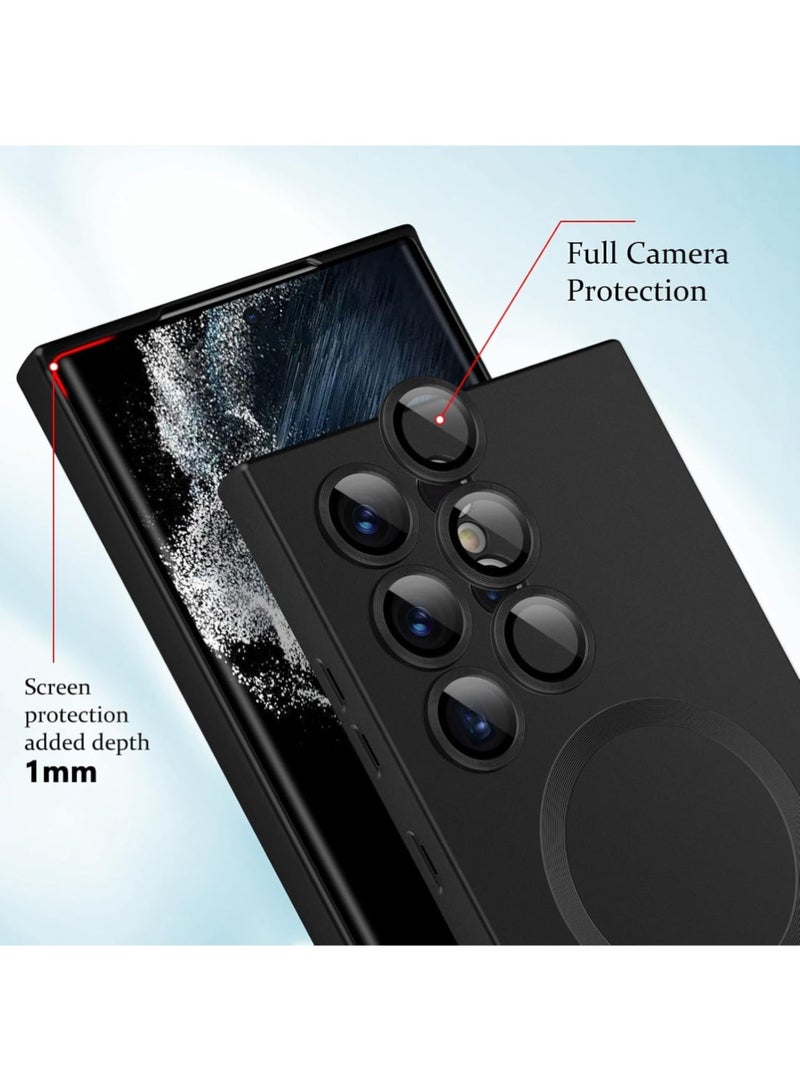 Samsung Galaxy S24 Ultra Case Cover with Full Camera Lens Protection, Soft TPU Anti-Scratch Shockproof Phone Case with Wireless Charging for Samsung Galaxy S24 Ultra 5G, Black - Image 3