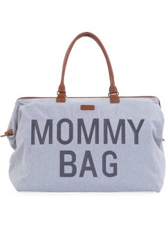 CHILDHOME Mommy Bag, Changing Bag, Maternity Travel Bag, Large Capacity, Changing Mat, Adjustable Shoulder Strap, Divided, Cool Bag, Suitcase Passage, Jersey Grey  - Image 1