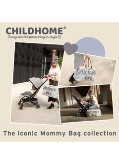CHILDHOME Mommy Bag, Changing Bag, Maternity Travel Bag, Large Capacity, Changing Mat, Adjustable Shoulder Strap, Divided, Cool Bag, Suitcase Passage, Jersey Grey  - Image 2