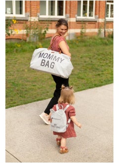 CHILDHOME Mommy Bag, Changing Bag, Maternity Travel Bag, Large Capacity, Changing Mat, Adjustable Shoulder Strap, Divided, Cool Bag, Suitcase Passage, Jersey Grey  - Image 5