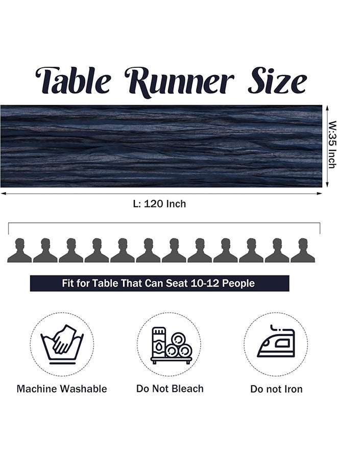 Navy Blue 10FT Cheesecloth Table Runner Boho Gauze Fabric Table Runner Rustic Sheer Runner for Wedding Bridal Baby Shower Birthday Party Boho Table Decor（1 Pack Navy Blue） - Image 4
