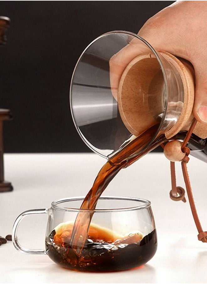 Generic - V60 Coffee Maker 600mL Glass Drip Coffee Pot Diamond Style Coffee Share Pot with Mark - Image 1