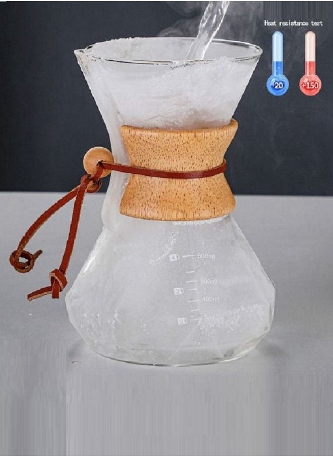 Generic - V60 Coffee Maker 600mL Glass Drip Coffee Pot Diamond Style Coffee Share Pot with Mark - Image 1