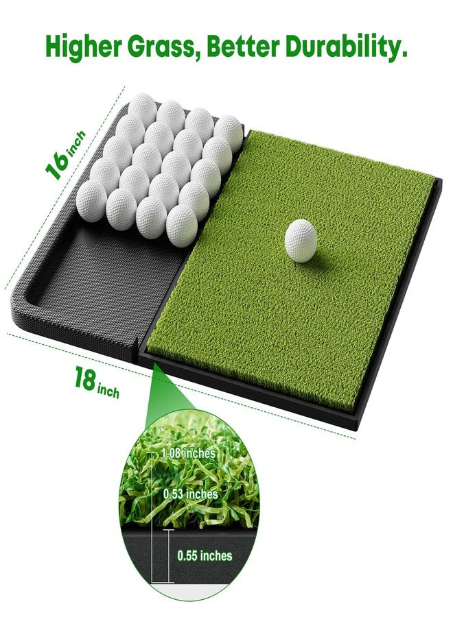 Ponsonbay Integrated Golf Mat with Ball Tray, Small Thickening Golf Mats Practice Outdoor & Indoor, Artificial Grass with Anti-Slip Rubber Bottom Mat for Driving, Chipping Swing - Image 4