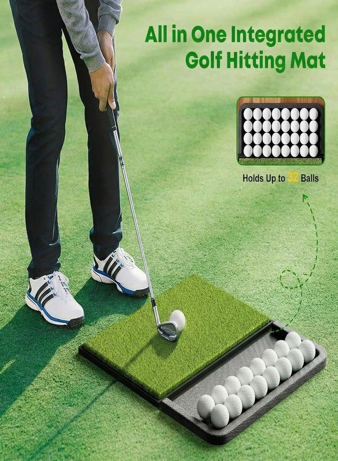 Ponsonbay Integrated Golf Mat with Ball Tray, Small Thickening Golf Mats Practice Outdoor & Indoor, Artificial Grass with Anti-Slip Rubber Bottom Mat for Driving, Chipping Swing - Image 2