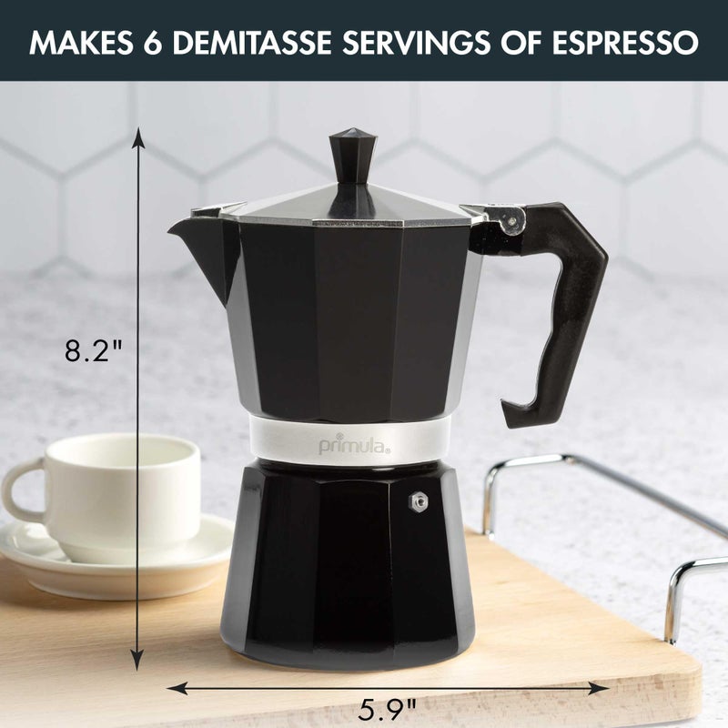 Primula Classic Stovetop Espresso and Coffee Maker, Moka Pot for Italian and Cuban CafÃ© Brewing, Greca Coffee Maker, Cafeteras, 6 Espresso Cups, Black - Image 5