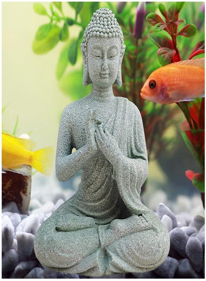 livelyfish Aquarium Buddha Statue Japanese Buddah Figurine Fish Tank Buda Sandstone Sculpture Zen Ornaments Underwater Landscape Decoration,Gift - Image 1