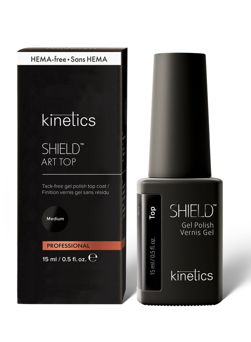 KINETICS طلاء الأظافر العلوي شيلد آرت 15 مل | طلاء جل متوسط بدون لاصق