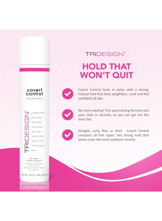 TRIDESIGN TRI Design Covert Control - Fast-Drying Hairspray for Women and Men, Strong Hold and Hair Setting, Provides Hidden Control, 10.5 Oz  - Image 4