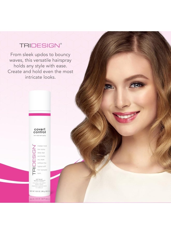 TRIDESIGN TRI Design Covert Control - Fast-Drying Hairspray for Women and Men, Strong Hold and Hair Setting, Provides Hidden Control, 10.5 Oz  - Image 2