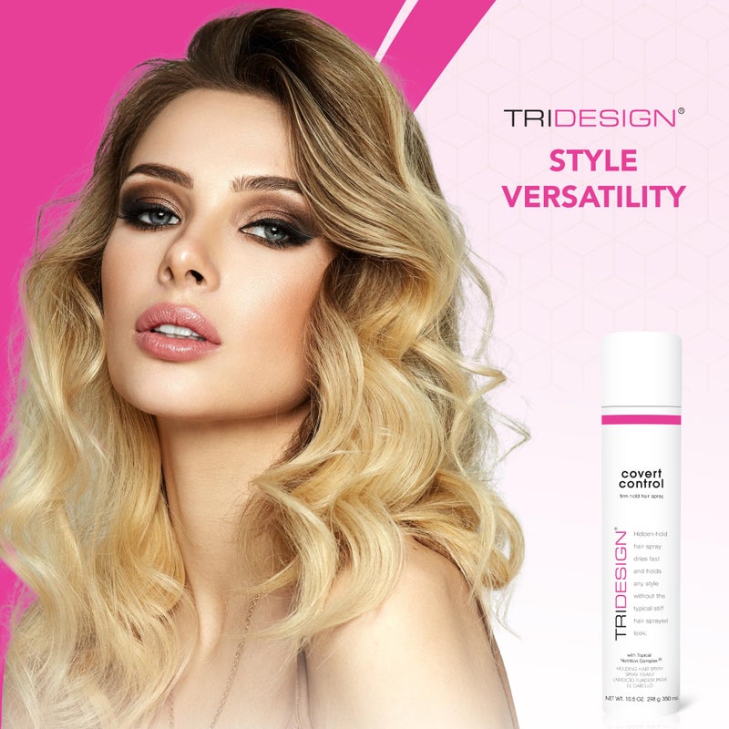 TRIDESIGN TRI Design Covert Control - Fast-Drying Hairspray for Women and Men, Strong Hold and Hair Setting, Provides Hidden Control, 10.5 Oz - Image 5
