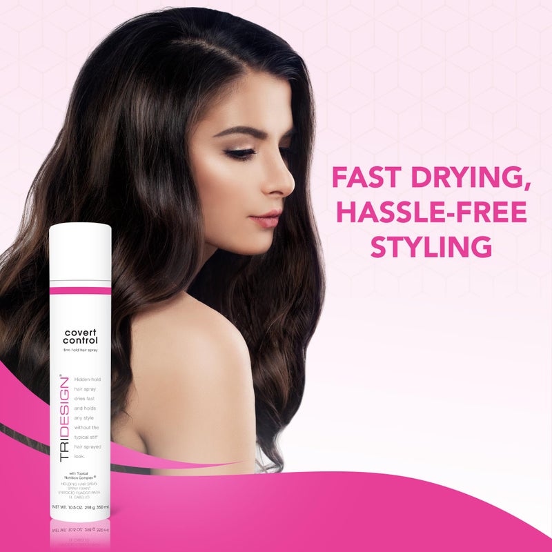 TRIDESIGN TRI Design Covert Control - Fast-Drying Hairspray for Women and Men, Strong Hold and Hair Setting, Provides Hidden Control, 10.5 Oz - Image 3