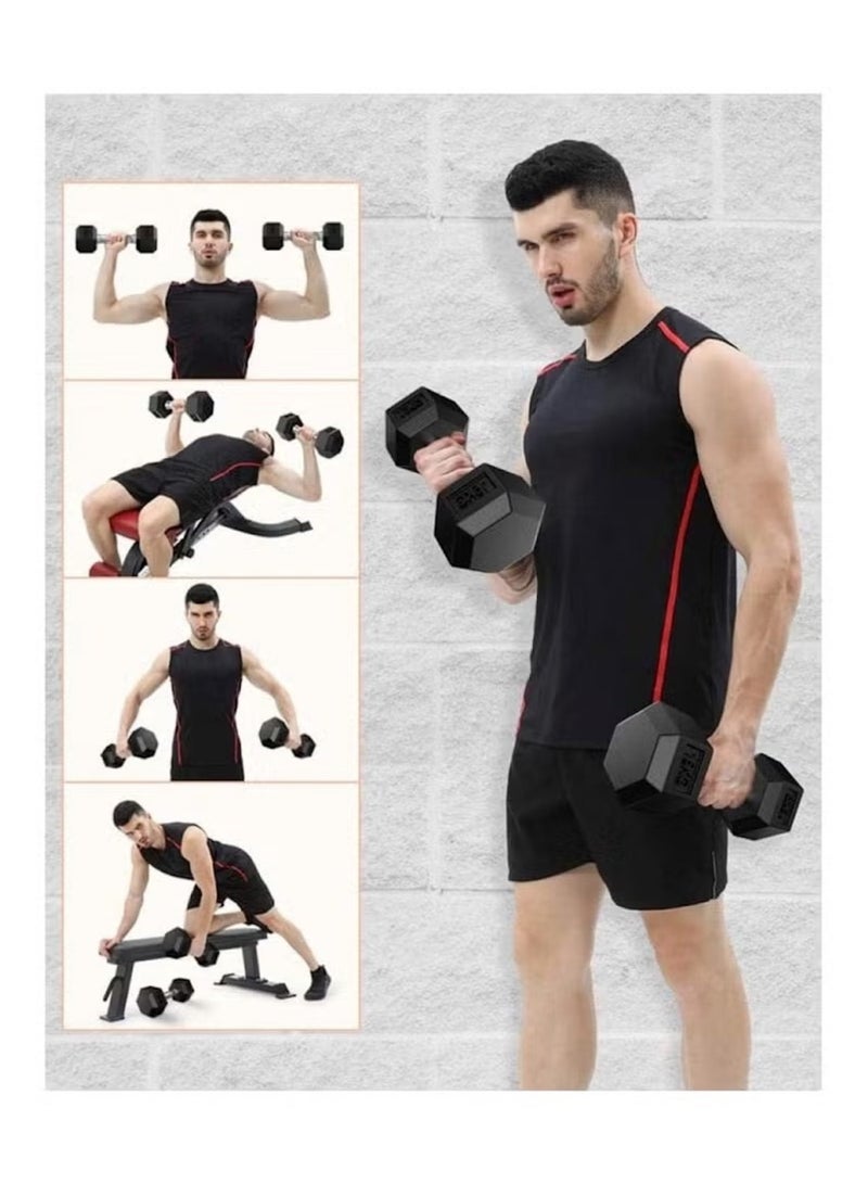 Huitich Gym Fitness Rubber Hex Dumbbell – 10kg | Single Piece - Image 3